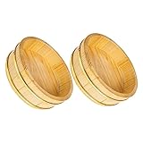 BRIGHTFUFU 2Pcs Wooden Sushi Rice Storage Bowl Hangiri Sushi Rice Mixing Holder and Storage for Sushi Making and Preparation