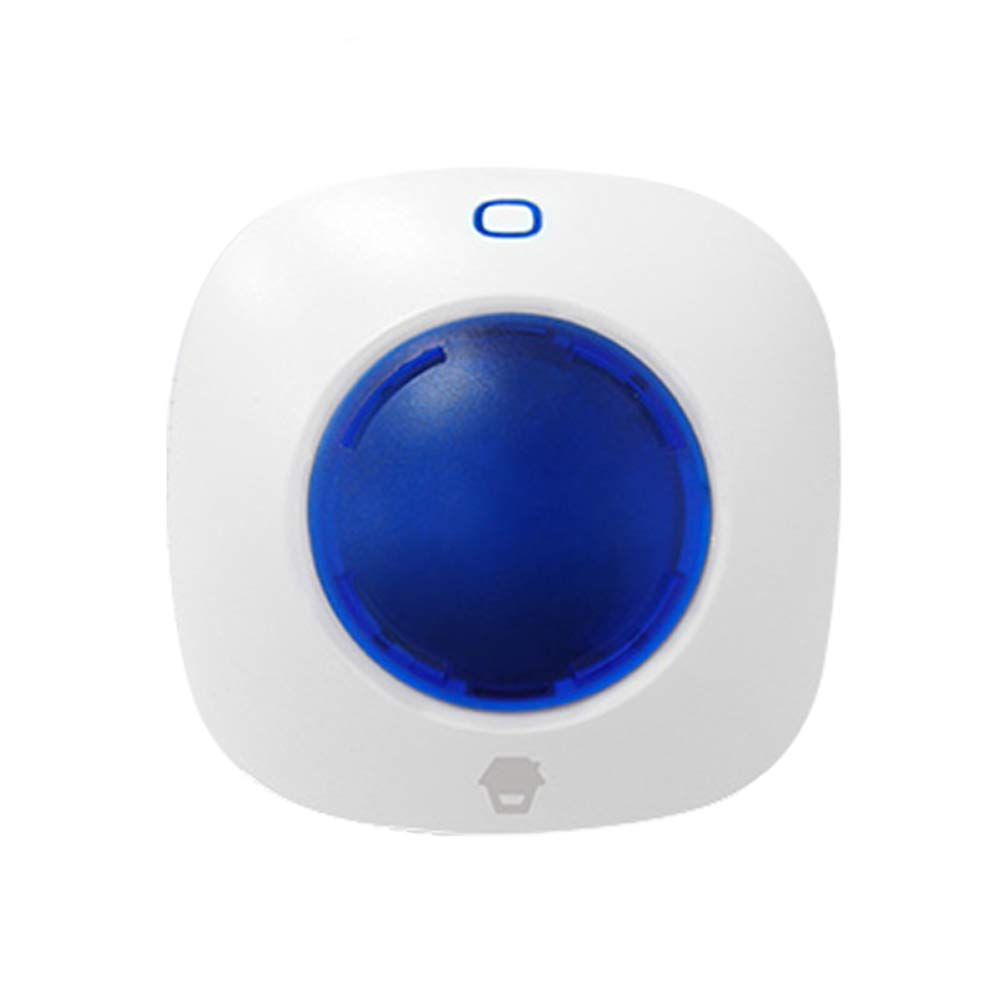 Chuango 315Mhz Wireless Sound Strobe Siren Flash Light Alarm Outdoor Waterproof Compatible With Host, Remote Control, Door Sensor, Pir Detector Home Security System - White/Blue