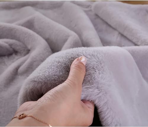 Tissu en fourrure artificielle anti-effilochage coupon 50x50cm fausse fourrure grise pour peluche