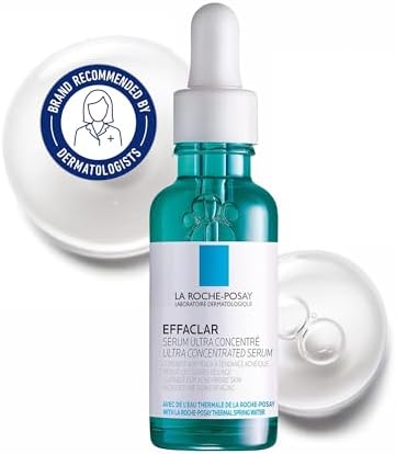 La Roche-Posay Effaclar Glycolic Acid Face Serum with Niacinamide & Salicylic Acid. Gentle Daily Ultra Concentrated Exfoliating Peeling Serum for Acne-Prone & Mature Skin, 30mL