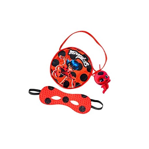 Rubies Set Bolso y antifaz Ladybug para niñas, Mini bolso y antifaz, Oficial Miraculous Ladybug para Carnaval, Halloween, Cumpleaños y Navidad