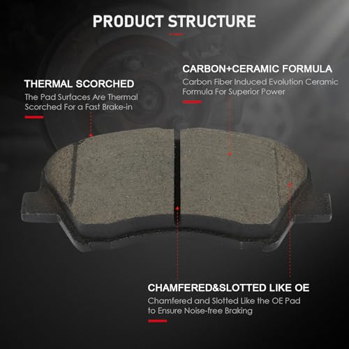 Image of cciyu D2190 Front Ceramic Disc Brake Pads Kit For Hyundai Accent 2018-2022,For Kia Rio 2018-2022