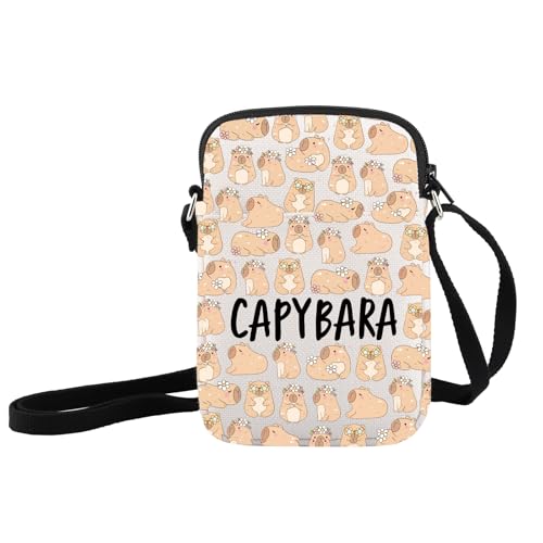 Sac à bandoulière capybara imprimé animal sacoche mignonne pour adolescents et adultes