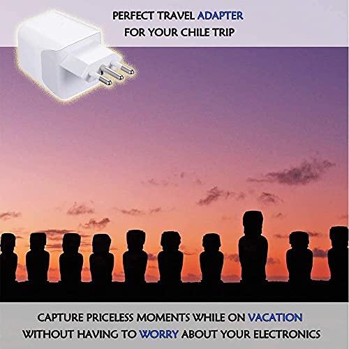 Image of Ceptics Italy, Chile, Uruguay Travel Adapter Plug with Dual USB - USA Input - Type L - Ultra Compact - Perfect for Cell Phones, Laptop, Camera Chargers, iWatch, iPad, iPhone and More (CTU-12A)