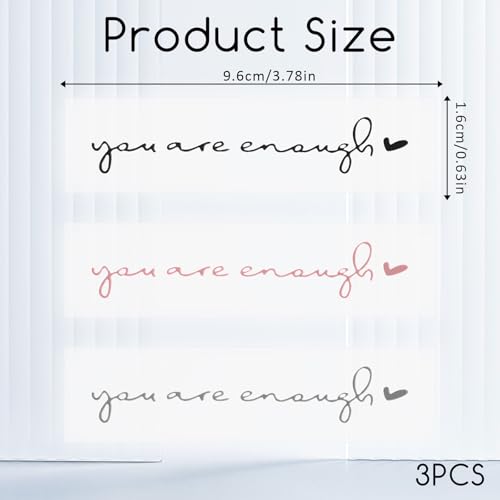Image of Ymapinc 3Pcs You are Enough Car Decals, Car Rear View Mirror Accessories for Women Vehicle Stickers (Black+White+Pink)