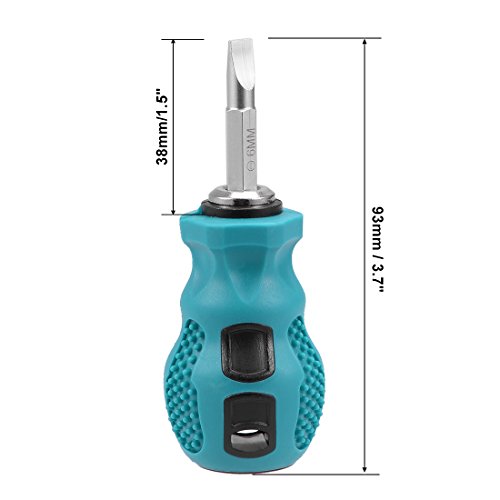 Sourcingmap 2 in 1 Screwdriver #2(PH2) Phillips 6mm Slotted Driver Magnetic, Silver Tone,green,black, #2 Phillips,6mm Slotted - Image 3