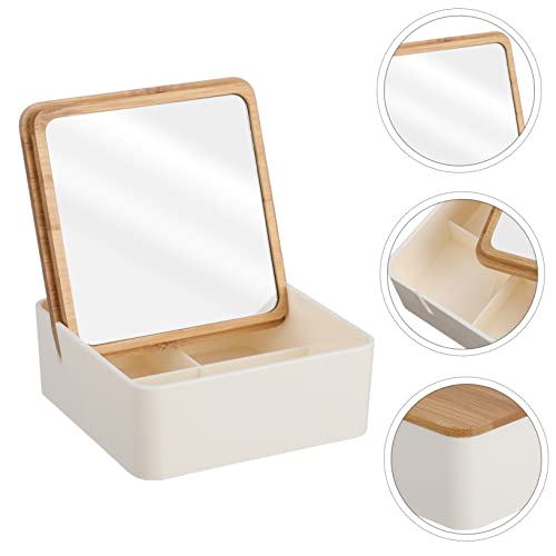 minkissy espejo de maquillaje portátil con caja y almacenamiento miniatura 2