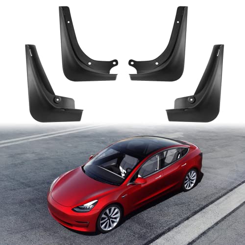 Image of BDFHYK Mud Flaps Splash Guards 4PCS Front & Rear Side Mud Guards Compatible with Model 3 (2016-2022)