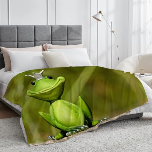 Plaid flanelle grenouille doux et chaud couverture microfibre légère