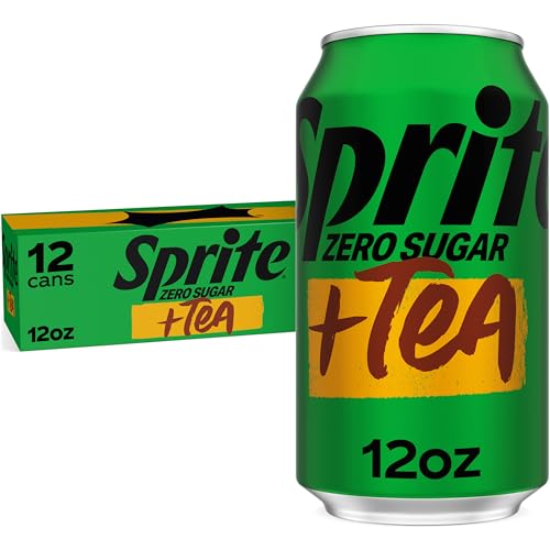 Image of Sprite + Tea Zero Sugar, Lemon-Lime and Tea Flavored Soda, 12 fl oz, 12 pack