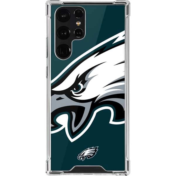 Skinit Clear Phone Case Compatible with Galaxy S22 Ultra - Officially Licensed NFL Philadelphia Eagles Large Logo Design