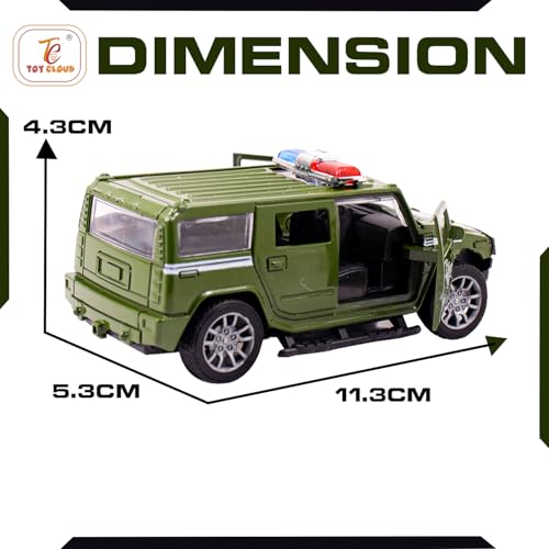 Image of Toy Cloud Hummer Army Car 1:32 Scale Die-Cast Metal Toy with Opening Doors and Pull Back Action Realistic Toy Car