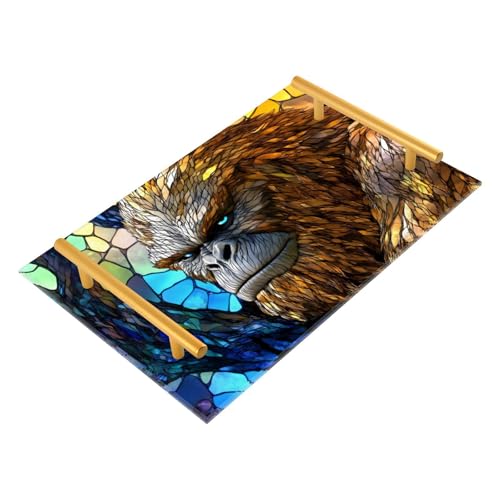 NFMILI Gorilla Colorful Vanity Tray Rectangle Acrylic Bathroom Tray Serving Trays for Centerpieces Modern Home Decor for Kitchen Bathroom Bedroom Living Room 7.9 × 11.8 in