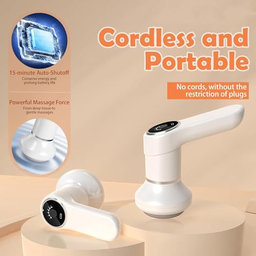 Image of Full Body Wireless Manipol Massager with 6 Versatile Attachments Full-Body Pain Relief & Relaxation For Shoulder, Abs, Hips, Thighs, Calves, Feet, Neck, Hand Massage Simming, Toning & Relaxing (White)