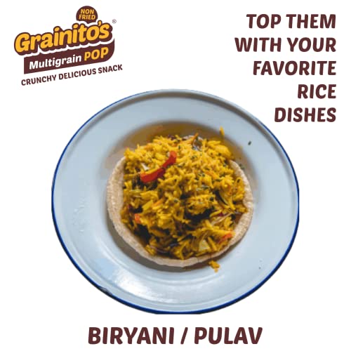 Image of Grainitos Healthy Multigrain Papad, Not Baked Not Fried - its POPPED (54g x 2) (Mix Masala - Indias Favorite Taste)