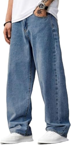 Image of Baggy Jeans for Men Y2K Streetwear Vintage Wide Leg Loose Fit Denim Pants Hip Hop Skater Carpenter Jeans