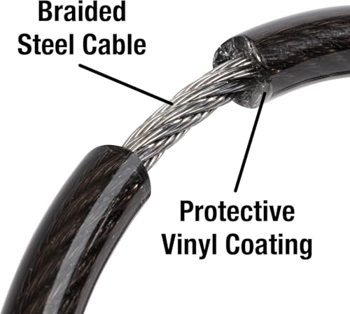 Image of PRO365 Premium Anti-Theft 4 Digit Fixed Combination Cycle Lock | 1 Year Warranty | 12 MM Steel Cable with PVC Coating | Universal Lock Code Provided | Bicycle, Helmet, Luggage & More