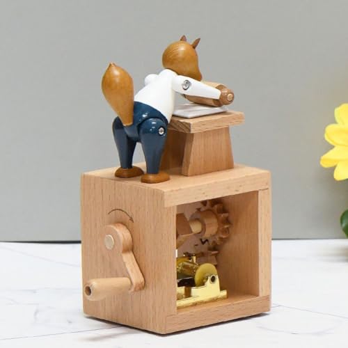 Caja musical de cuerda de madera ideal para regalo de cumpleaños de niñas 5