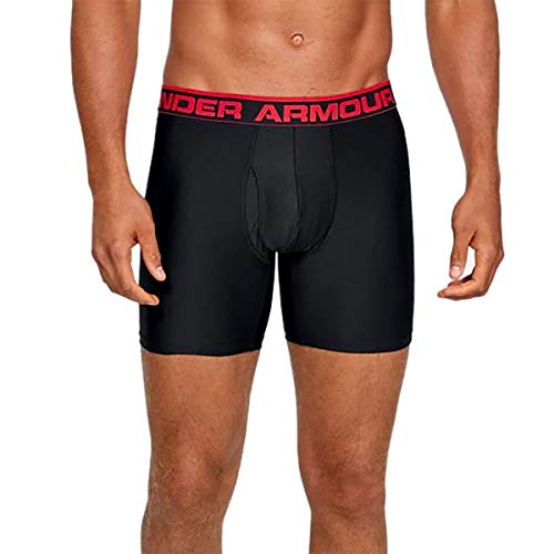 Under Armour O Series 6in Boxerjock - 2-Pack - Men's Black/Red, S
