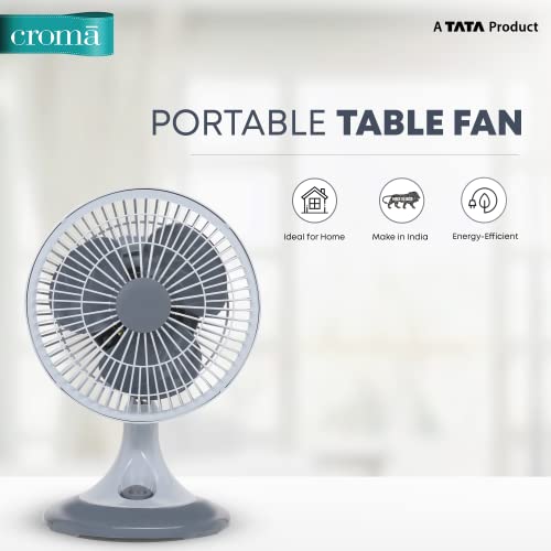 Image of CROMA 50 Watts Table Fan with 2 Years Warranty (CRSF050PFA256901, White)