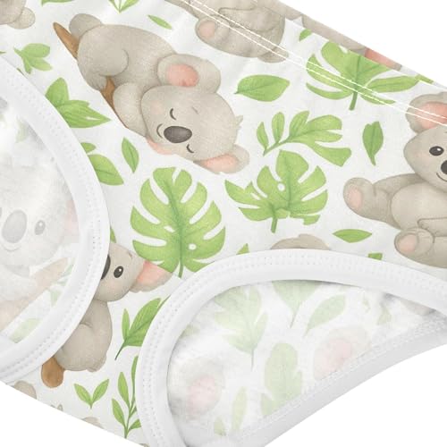 Cute Cartoon Koalas Green Leaves Girls Underwear Toddlers 2t Cotton Panties for Girl Florals Briefs Underpants4