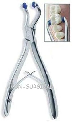 SYNAMED USA Nuevo removedor de pinza de corona dental en ángulo, acero inoxidable alemán+2 almohadillas extra gratis