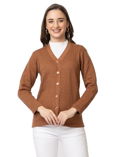 Image of Women's Warm Woolen Cardigan - Stylish Full Sleeve Knitwear for Winter, Cozy & Elegant Sweater