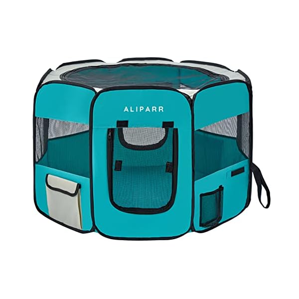 Portable-Pet-Playpen-Foldable-Kennels-Playpen-for-DogCat-Carrying-Case-Travel-Removable-Shade-Cover-Predelivery-Room-Indoor-Outdoor-Water-Resistant-Suitable-for-DogsCatsRabbitsPets Pet Playpen Removable Shade Cover