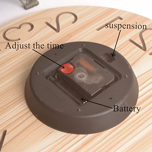 AMFSQJ Orologio da Parete Rotondo in Legno, 30 cm