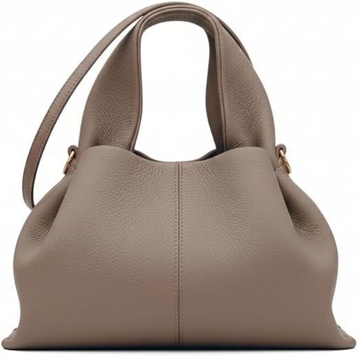 LEWULT Elegant Taupe Textured Handbag - Versatile Women’s Crossbody Sling Bag with Top Handles - Chic Designer Hobo Bag fo
