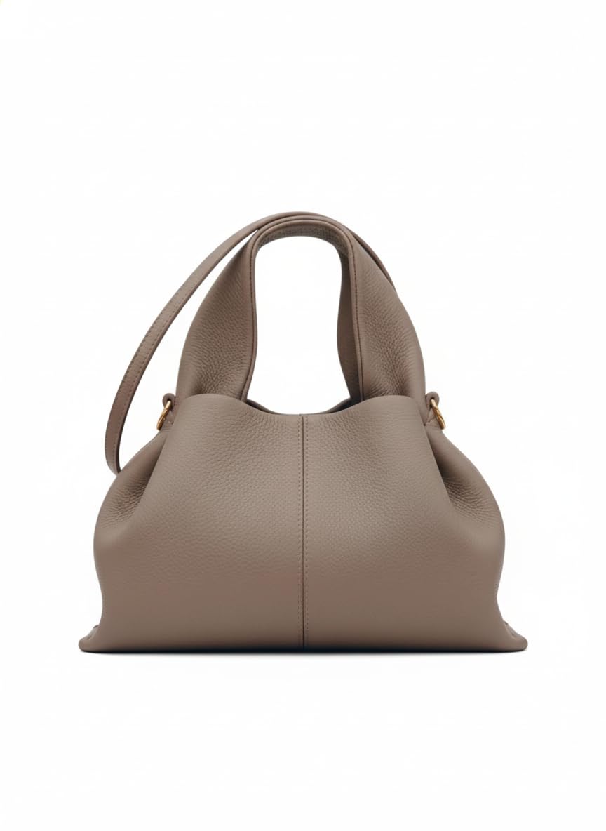 LEWULT Elegant Taupe Textured Handbag - Versatile Women’s Crossbody Sling Bag with Top Handles - Chic Designer Hobo Bag fo
