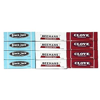 Retro Chewing Gum Pack Black Jack و Beemans و Clove Gum Variety Pack of 12