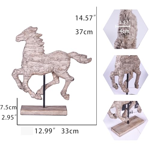Escultura de Caballo en Resina 14.57 in para Decoración miniatura 2