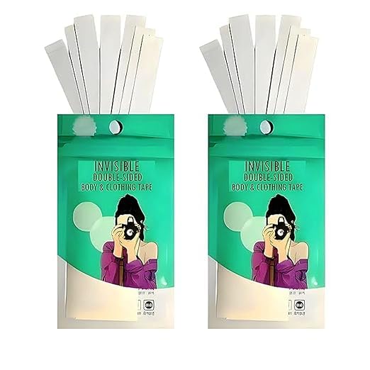 RYUK CREATIVES Fashion Body Tape For Women, Pack of 72 strips Medical Quality Strong Double Sided With All Day Strength Adhesive For Women, Suitable For All Skin Types, Hidden Tape-image-40