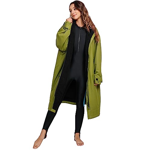 Waterproof Surf Changing Coat Jacket Changing Robe Autumn and Winter Windproof Bathrobe Hooded Cloak for Beach Swimming Surfing Bathing Unisex M Size3