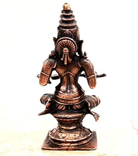 Image of Copper Idols India, 3.9 inches, Handmade Annapoorani Idol with, 340 Grams, Patina Antique Finish, Pack of 1 Piece