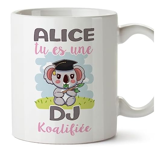 MUGFFINS Tazas Personalizadas para DJ - En Francés - Koalifies Personalisés - 11 oz / 330 ml - Regalo Personalizable original y divertido