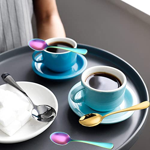 Image of Demitasse Espresso Spoons, Mini Coffee Spoon, 4 Inches Stainless Steel Small Spoons for Dessert, Set of 6(gold)
