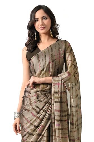 Image of MIRCHI FASHION Saree for Woman Chiffon Shibori Printed | Lightweight Regular Use and Professional Office Sari with Blouse Piece