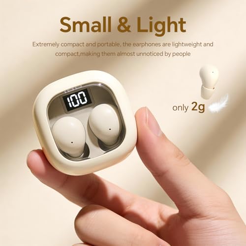 Ear Buds Invisible Mini Earbuds Wireless Bluetooth, Smallest Low Profile Micro Tiny Discreet Hidden Earbuds for Work, Small Headphones, Sleep Wireless Earphone IPX5 Waterproof for Small Ear Canals