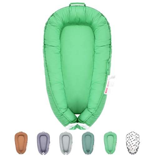 Image of Baby Lounger - Baby Lounger for Newborn 0-24 Months, Baby Nest Breathable 100% Cotton Cover Adjustable Portable Infant Lounger,Baby Essentials and Gifts