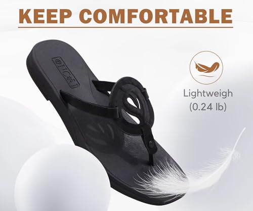 Image of ONCAI Womens Flip Flops Fashion Flat Sandals Summer Vacations Casual Cute Slip On Dressys Sandals for Woman Size 6-11