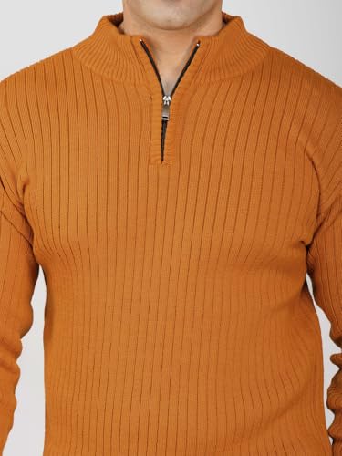 Image of LOQUE Men's Wool Blend Selection Sweater Half Zip High Neck Pullover Warm Casual Winter Wear for Office and Travel