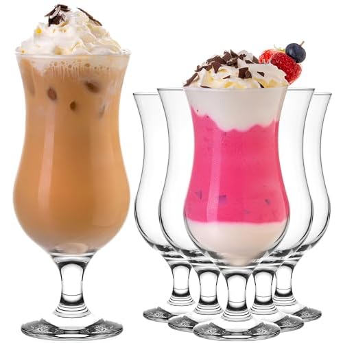 Platinux Copas de cóctel 400ml (máx. 470ml) de cristal Set (6 piezas) Copas de trago largo Copas de fiesta Vaso de batido Grande