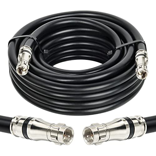 MOOKEERF Cable coaxial RG11 de 25 pies, baja pérdida de 14 AWG, cable coaxial RG11 de 75 ohmios con conector tipo F de alta definición para CATV, antena parabólica, VHF/UHF, radio, antenas de TV