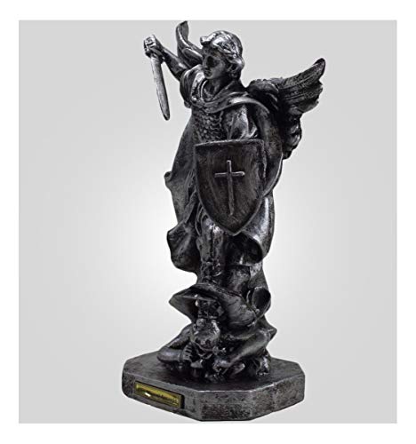 Imagem São Miguel Arcanjo Prata 34cm Inquebrável