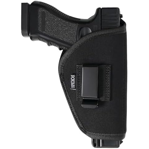 POYOLEE Gun Holster for Men Women Universal IWB/OWB Holster for Pistol Concealed Carry 9mm Holsters Fits Glock M&P Shield and Most Size Handgun (Black01, Right-Handed Draw) Cover