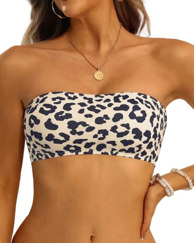 Image of Aqua Eve Women Bandeau Bikini Top Only Strapless Swim Top Tube Swimsuit