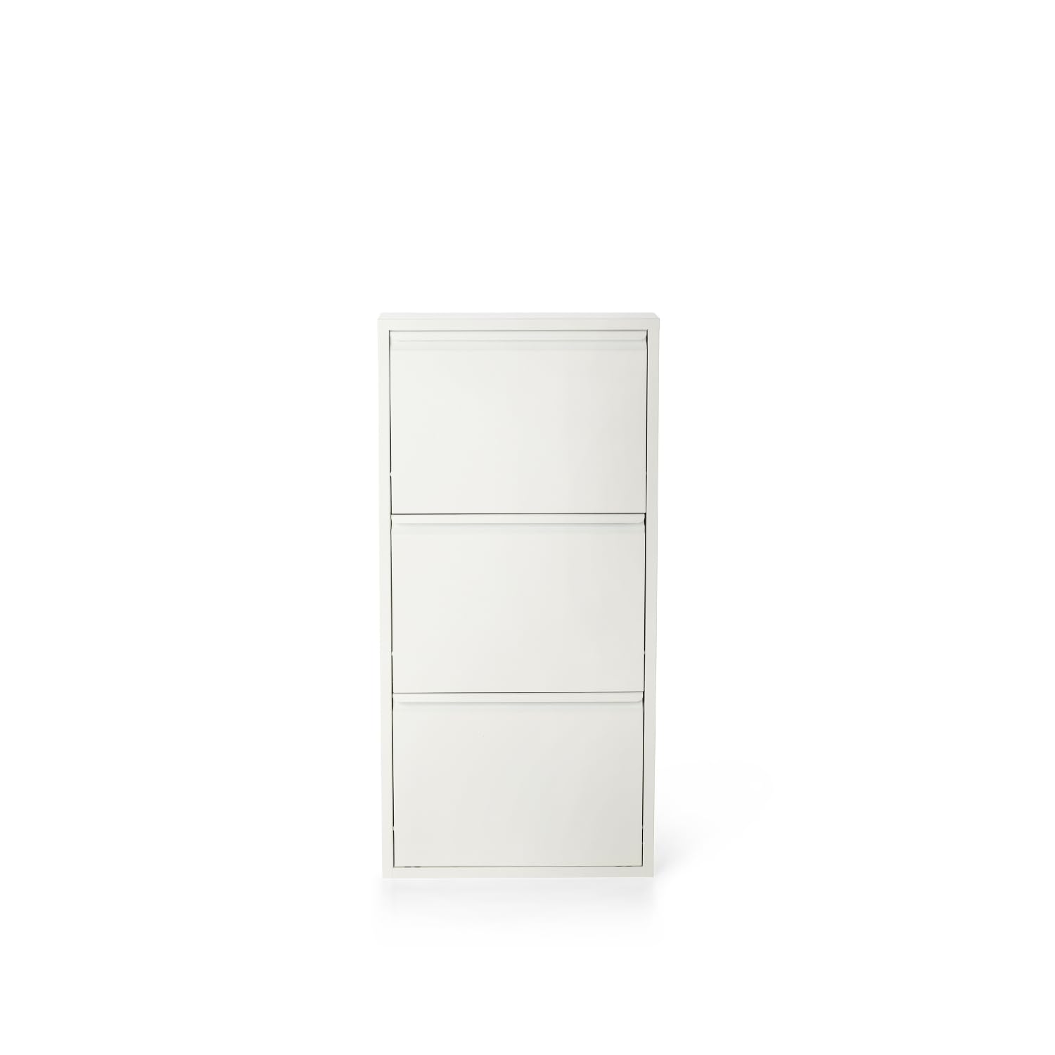 MOHOME Scarpiera Salvaspazio Slim Metallo Made in Italy 3 Ante Bianca Dimensioni 105 x 50 x 14 cm Ripiani a Ribalta Sincronizzati Porta Scarpe Assemblata Ingresso Camera