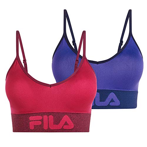 Fila Women's 2-Pack Classic Logo Cotton Cami Low Impact Sports Bra